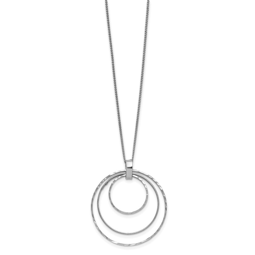 Sterlingsilber Rhodiniert Diamantiert Kreise Halskette