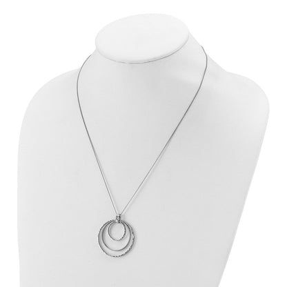 Sterlingsilber Rhodiniert Diamantiert Kreise Halskette