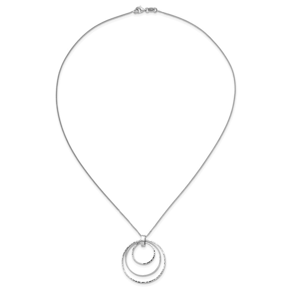 Sterlingsilber Rhodiniert Diamantiert Kreise Halskette