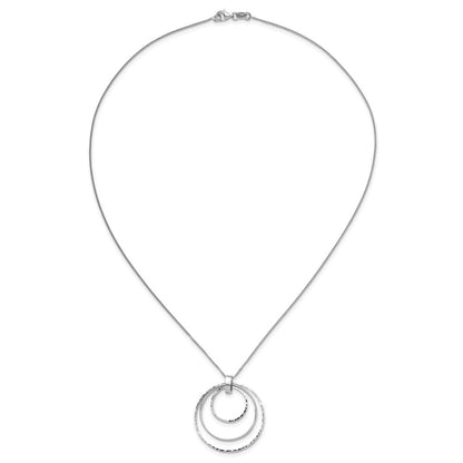 Sterlingsilber Rhodiniert Diamantiert Kreise Halskette