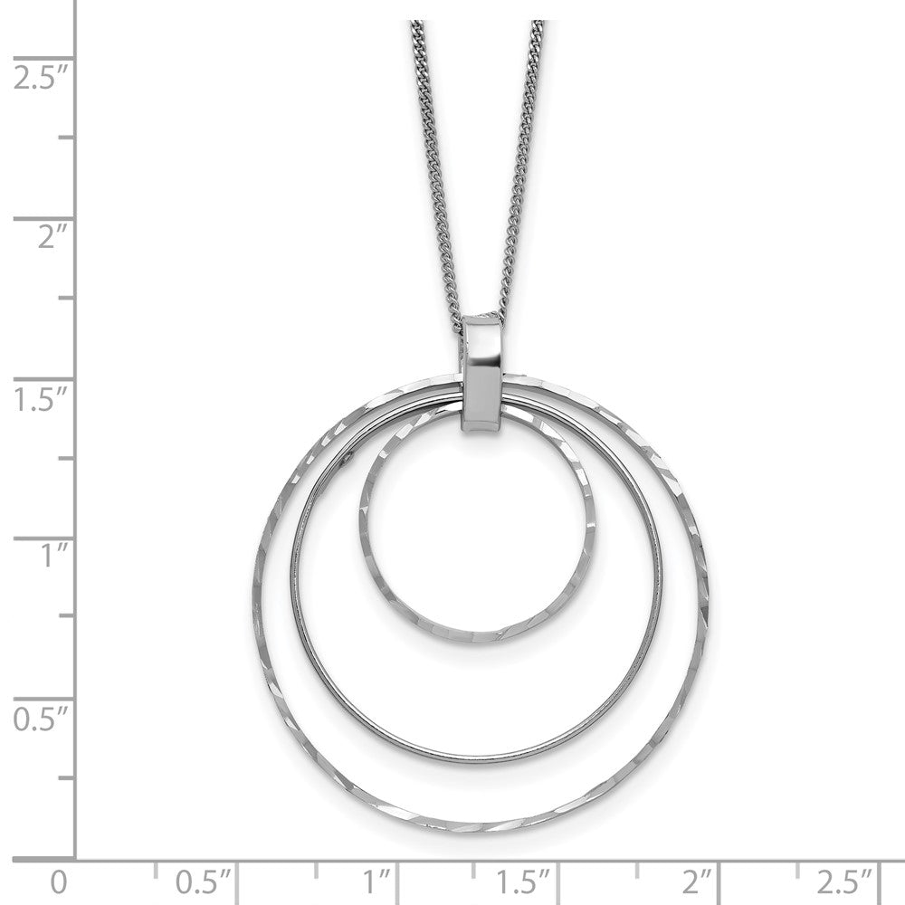 Sterlingsilber Rhodiniert Diamantiert Kreise Halskette