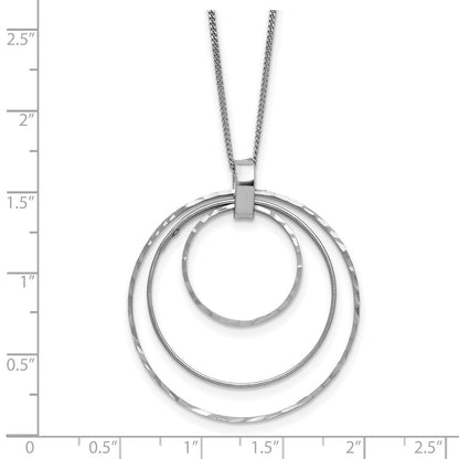 Sterlingsilber Rhodiniert Diamantiert Kreise Halskette