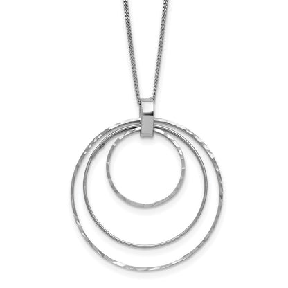 Sterlingsilber Rhodiniert Diamantiert Kreise Halskette