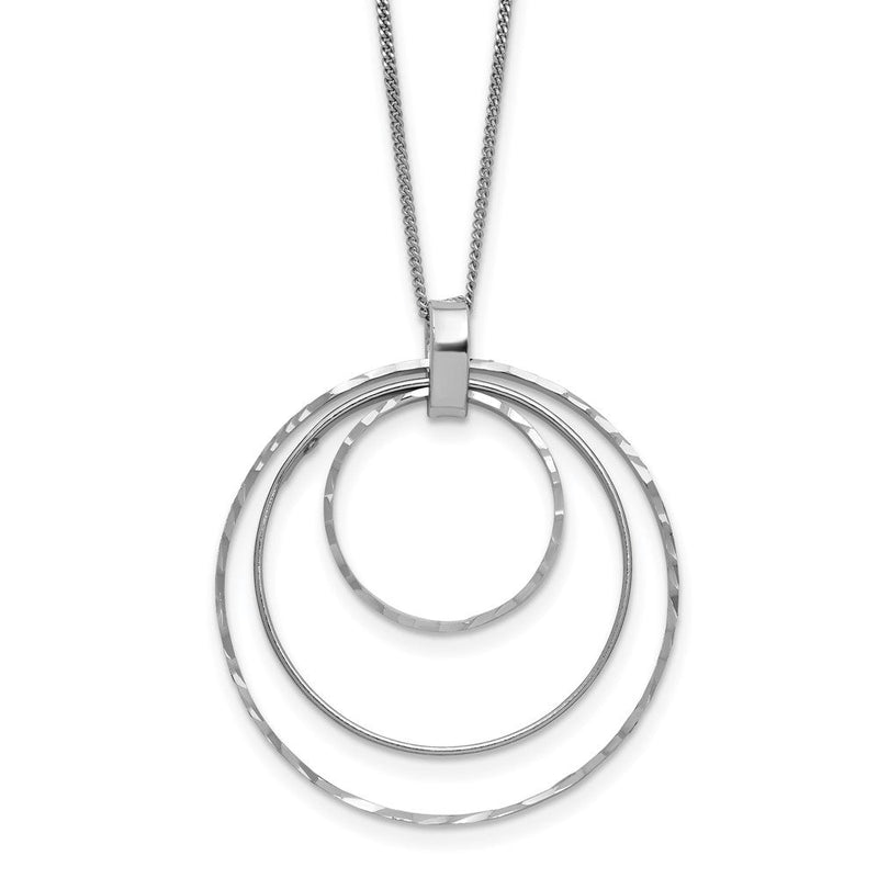 Sterlingsilber Rhodiniert Diamantiert Kreise Halskette