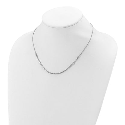 Sterlingsilber Rhodiniert Zirkonia mit 2 Zoll Verlängerung. Halskette