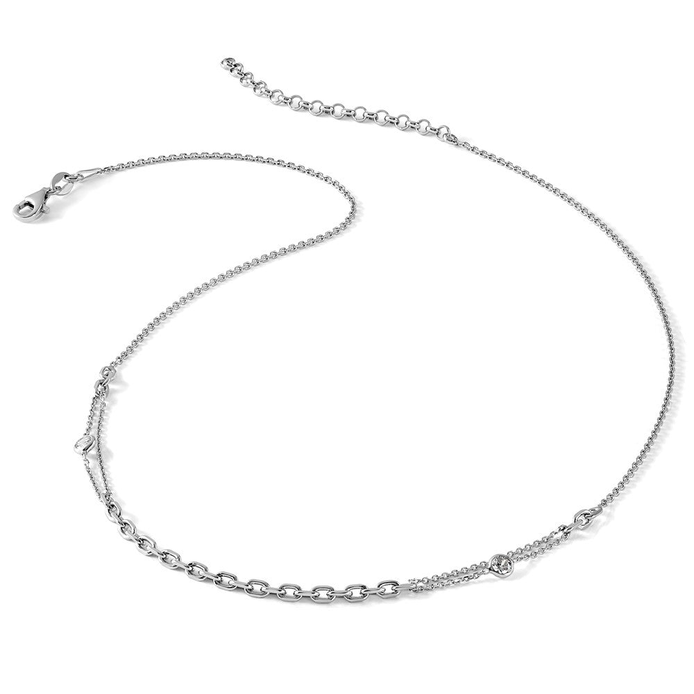 Sterlingsilber Rhodiniert Zirkonia mit 2 Zoll Verlängerung. Halskette