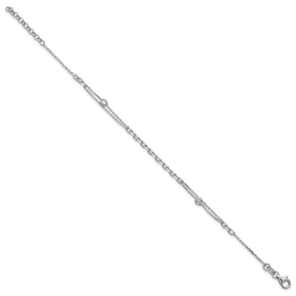 Sterlingsilber Rhodiniert Zirkonia mit 1 Zoll Verlängerung. Armband