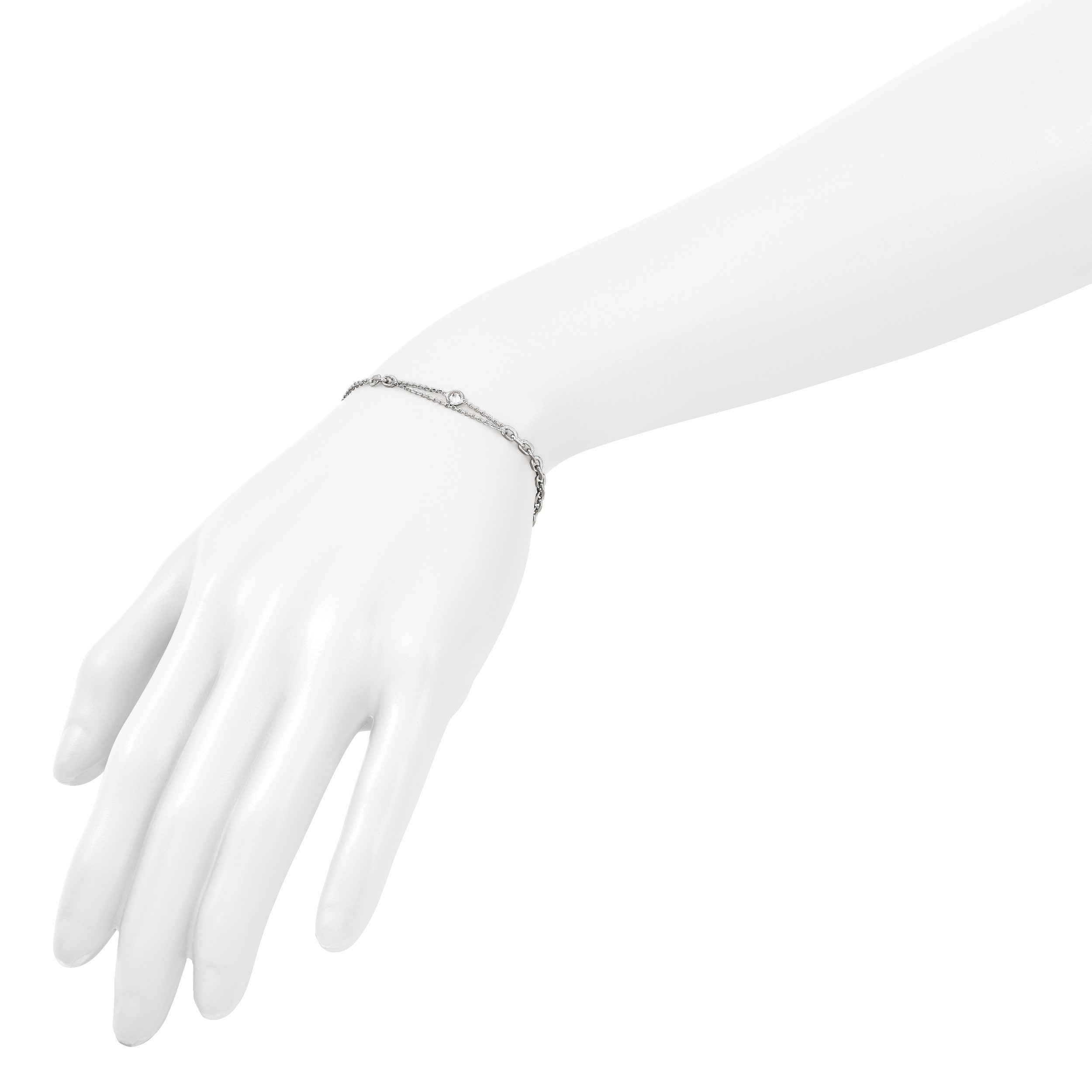 Sterlingsilber Rhodiniert Zirkonia mit 1 Zoll Verlängerung. Armband