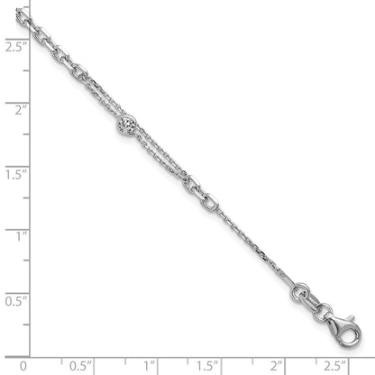 Sterlingsilber Rhodiniert Zirkonia mit 1 Zoll Verlängerung. Armband