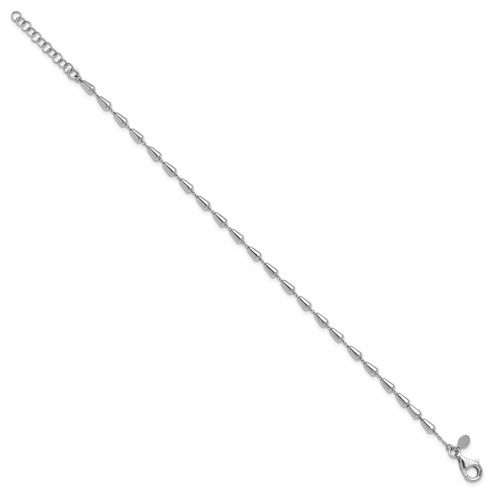 Sterlingsilber Rhodiniert Poliert 7 Zoll mit 1 Zoll Verlängerung. Armband