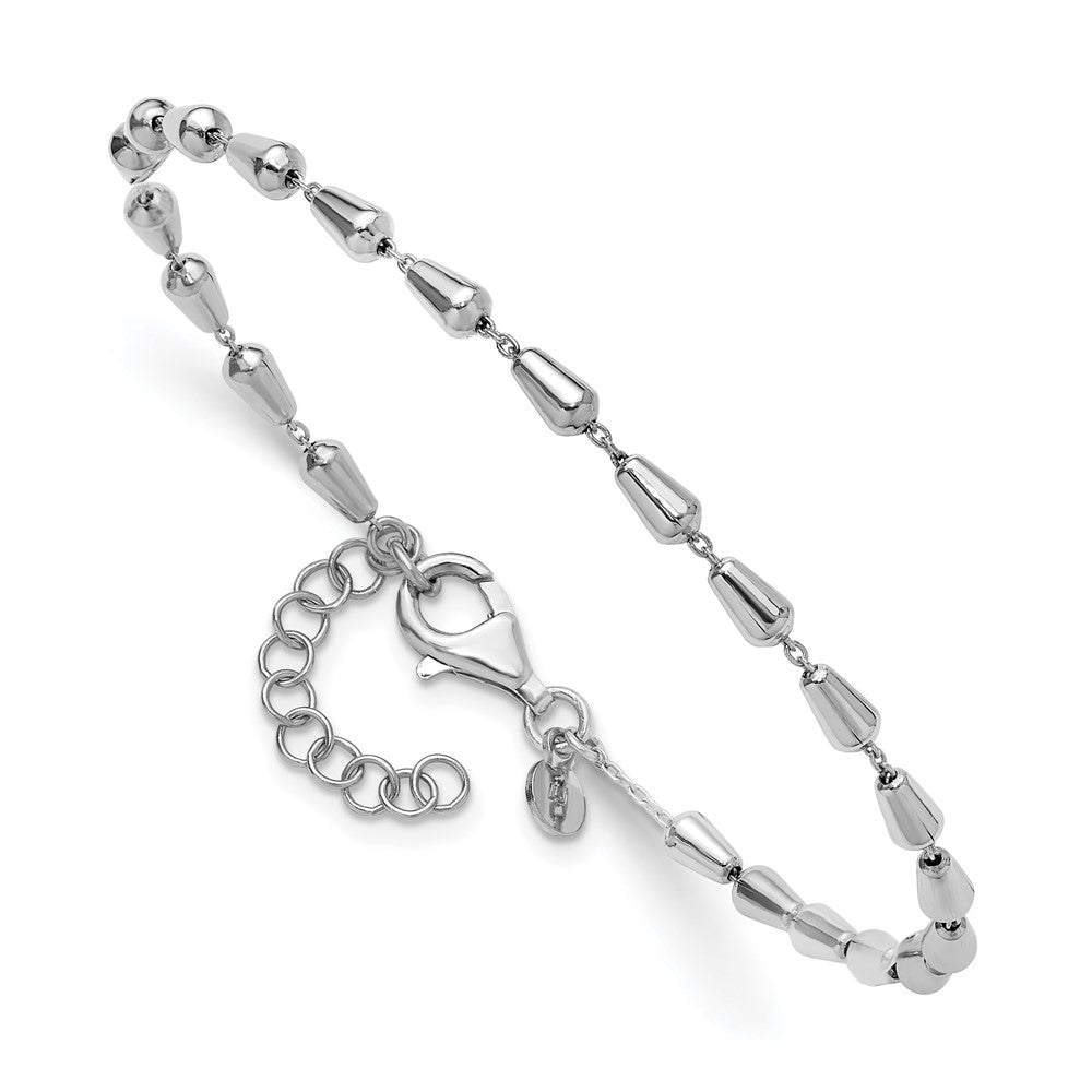 Sterlingsilber Rhodiniert Poliert 7 Zoll mit 1 Zoll Verlängerung. Armband