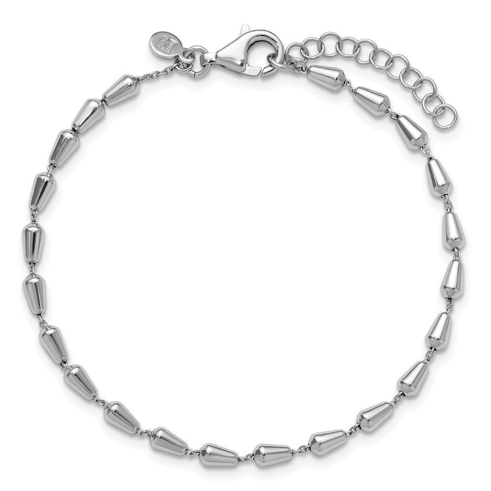 Sterlingsilber Rhodiniert Poliert 7 Zoll mit 1 Zoll Verlängerung. Armband