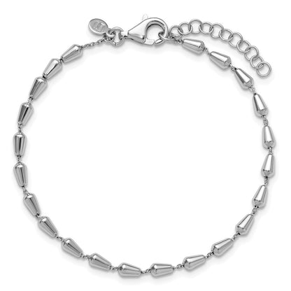 Sterlingsilber Rhodiniert Poliert 7 Zoll mit 1 Zoll Verlängerung. Armband