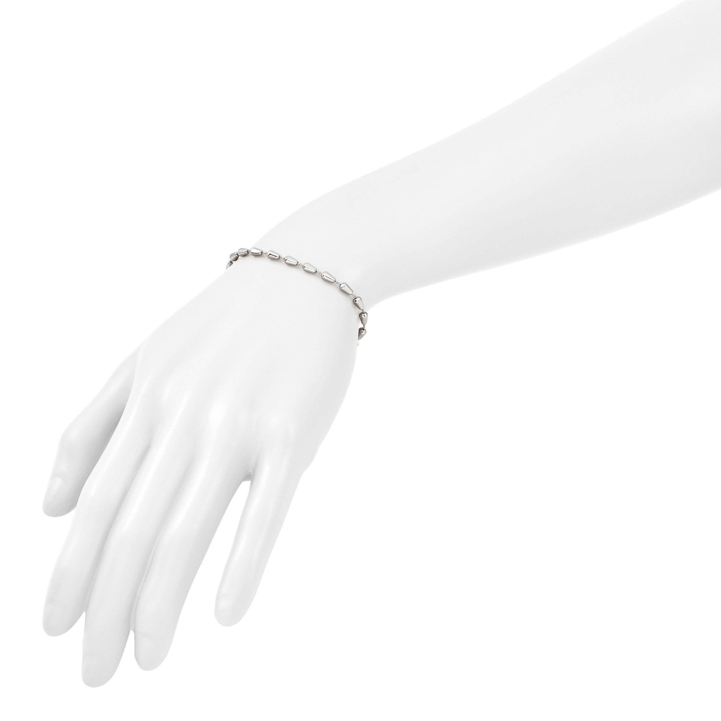 Sterlingsilber Rhodiniert Poliert 7 Zoll mit 1 Zoll Verlängerung. Armband