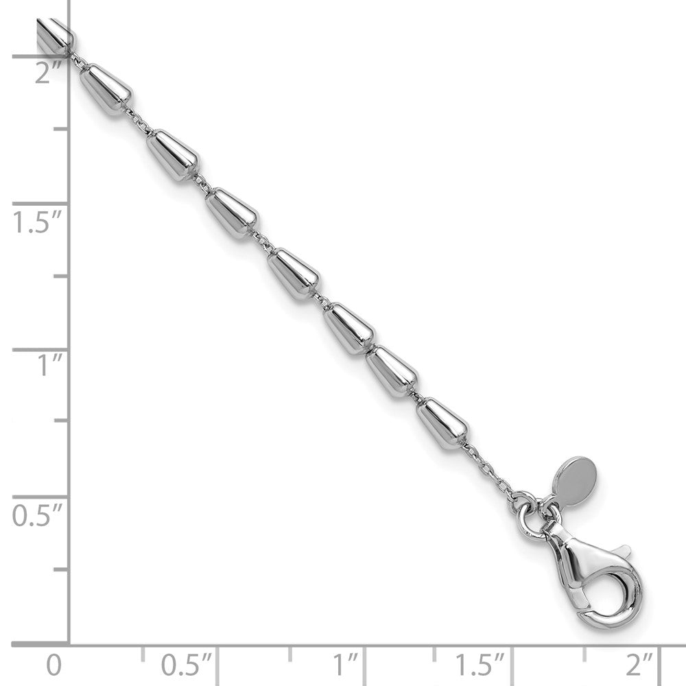 Sterlingsilber Rhodiniert Poliert 7 Zoll mit 1 Zoll Verlängerung. Armband