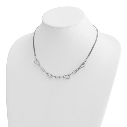 Sterlingsilber Rhodiniert Pl Pol. Geometric 2 Strang 2 Zoll Verlängerung. Halskette