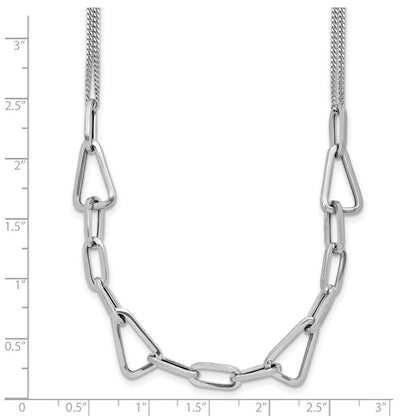 Sterlingsilber Rhodiniert Pl Pol. Geometric 2 Strang 2 Zoll Verlängerung. Halskette