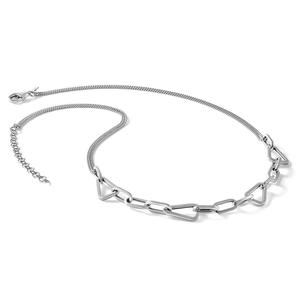 Sterlingsilber Rhodiniert Pl Pol. Geometric 2 Strang 2 Zoll Verlängerung. Halskette