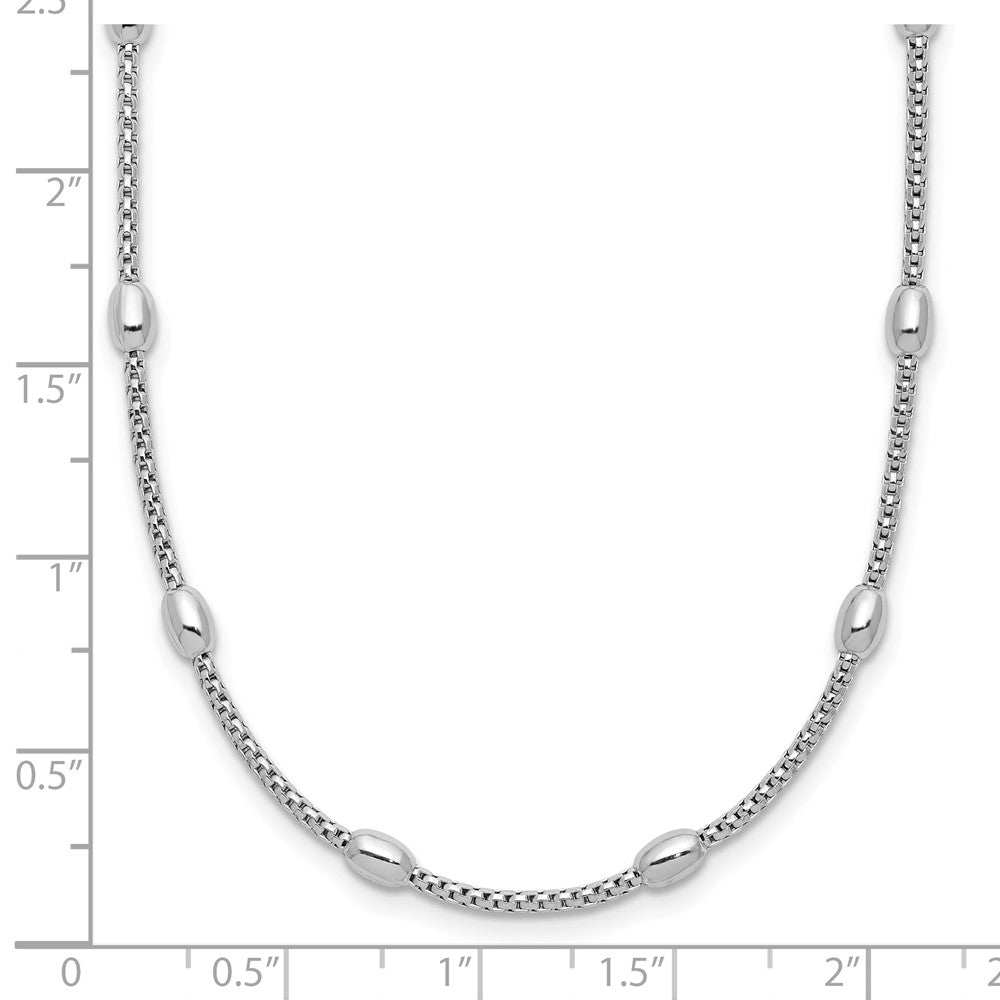 Sterlingsilber Rhodiniert Fantasie Perle 2 Zoll Verlängerung. Halskette
