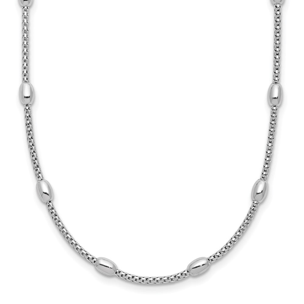 Sterlingsilber Rhodiniert Fantasie Perle 2 Zoll Verlängerung. Halskette