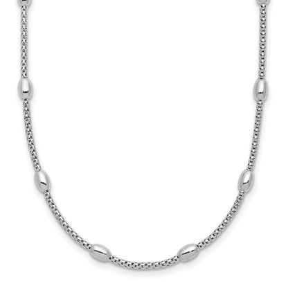 Sterlingsilber Rhodiniert Fantasie Perle 2 Zoll Verlängerung. Halskette