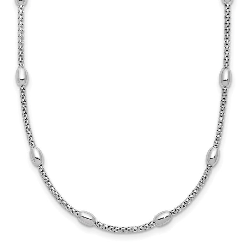 Sterlingsilber Rhodiniert Fantasie Perle 2 Zoll Verlängerung. Halskette