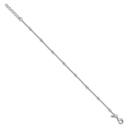 Sterlingsilber Rhodiniert Fantasie Perle 1 Zoll Verlängerung. Armband