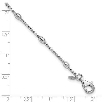 Sterlingsilber Rhodiniert Fantasie Perle 1 Zoll Verlängerung. Armband