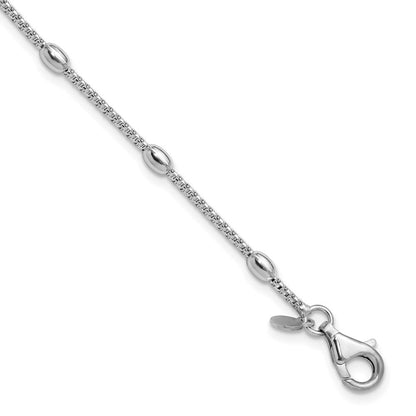 Sterlingsilber Rhodiniert Fantasie Perle 1 Zoll Verlängerung. Armband
