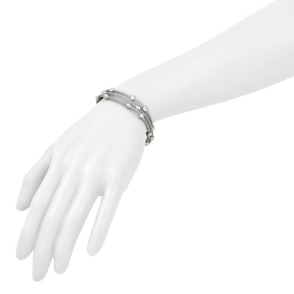 Sterlingsilber Ss Rhodiniert Poliert 3 Strang Perle 1 Zoll Verlängerung. Armband