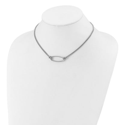 Sterlingsilber Ss Rhodiniert Platin Poliert/dia Schliff Oval 2 Strang 1.25 Zoll Verlängerung. Halskette