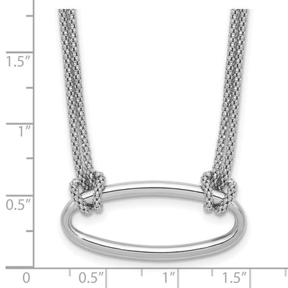 Sterlingsilber Ss Rhodiniert Platin Poliert/dia Schliff Oval 2 Strang 1.25 Zoll Verlängerung. Halskette
