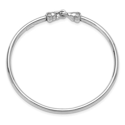 Sterlingsilber Rhodiniert Poliert Zirkonia Flexibel Armreif