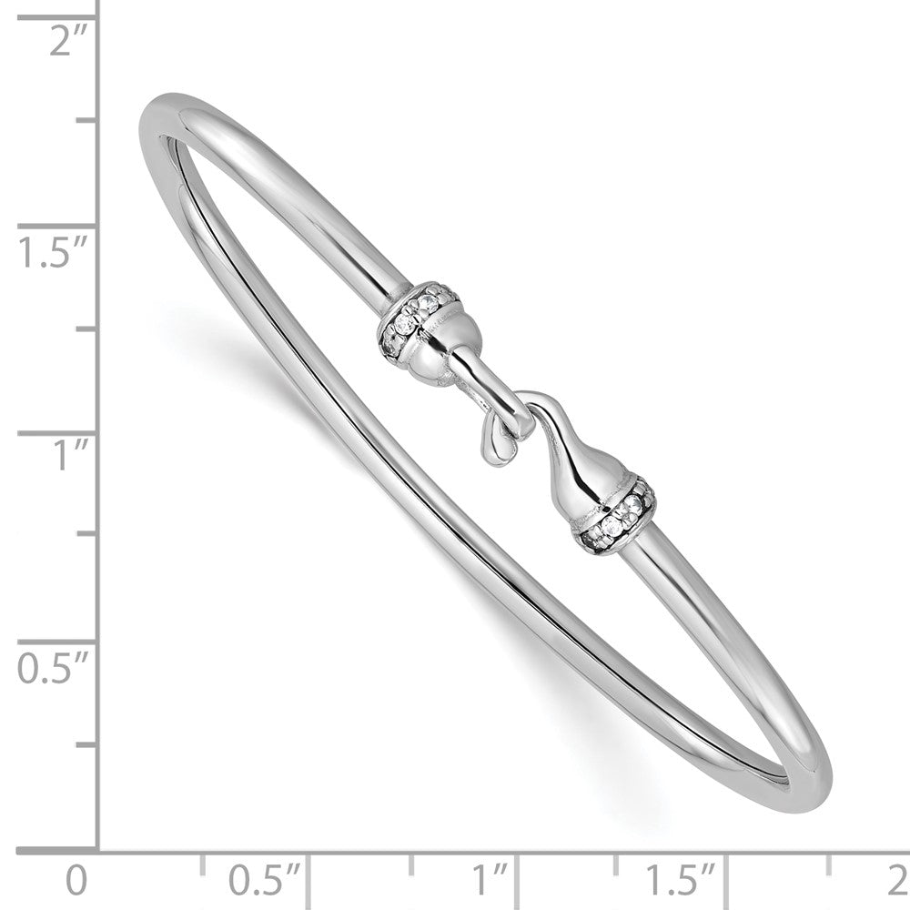 Sterlingsilber Rhodiniert Poliert Zirkonia Flexibel Armreif