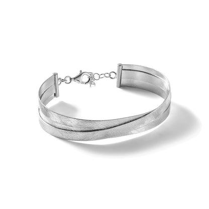 Sterlingsilber Rhodiniert Platte Scratch Finish Sicherheits Verschluss Armreif