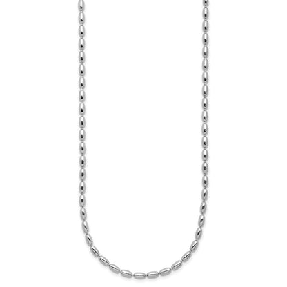 Sterlingsilber Rhodiniert Oval Gekugelt 1.75 Zoll Verlängerung. Halskette