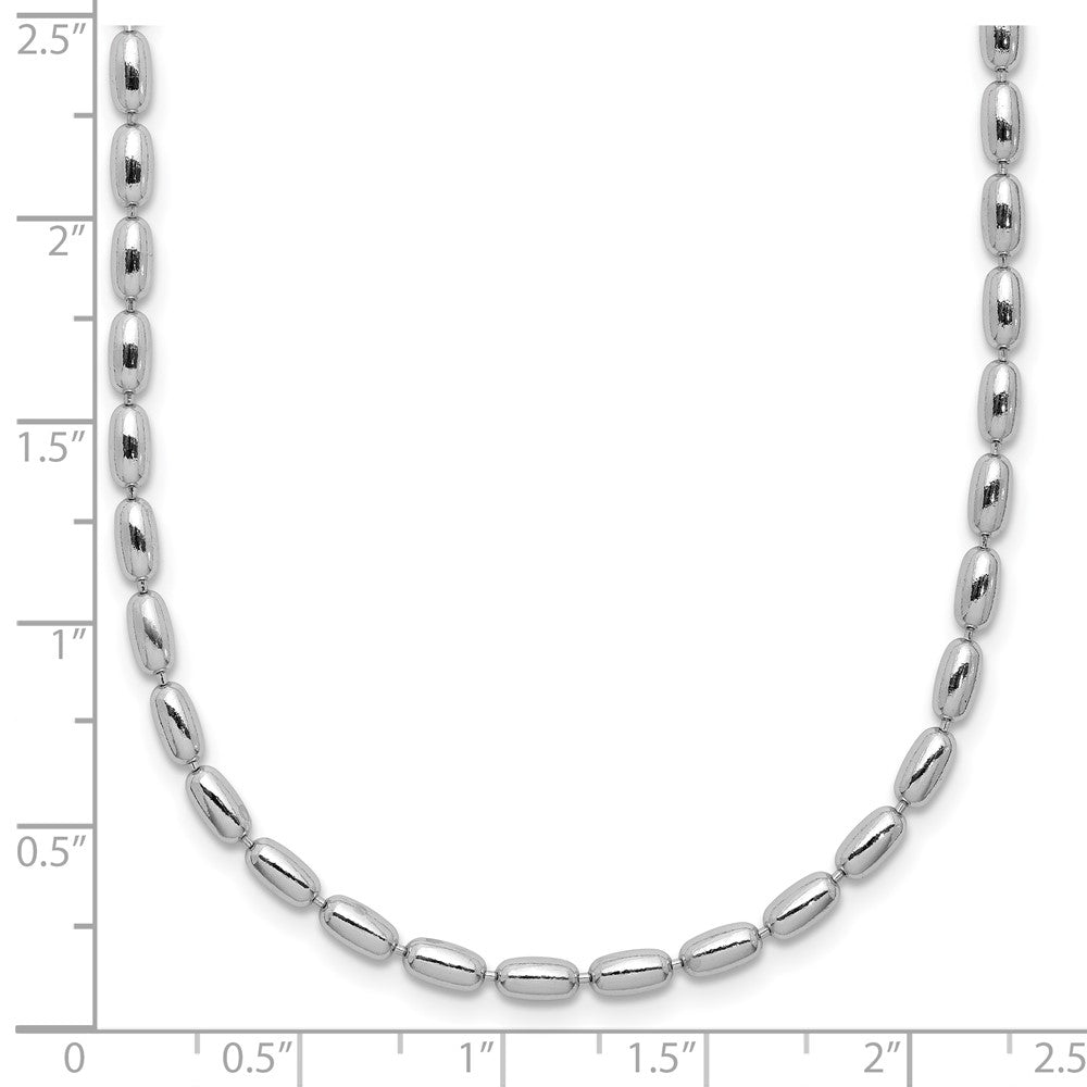 Sterlingsilber Rhodiniert Oval Gekugelt 1.75 Zoll Verlängerung. Halskette