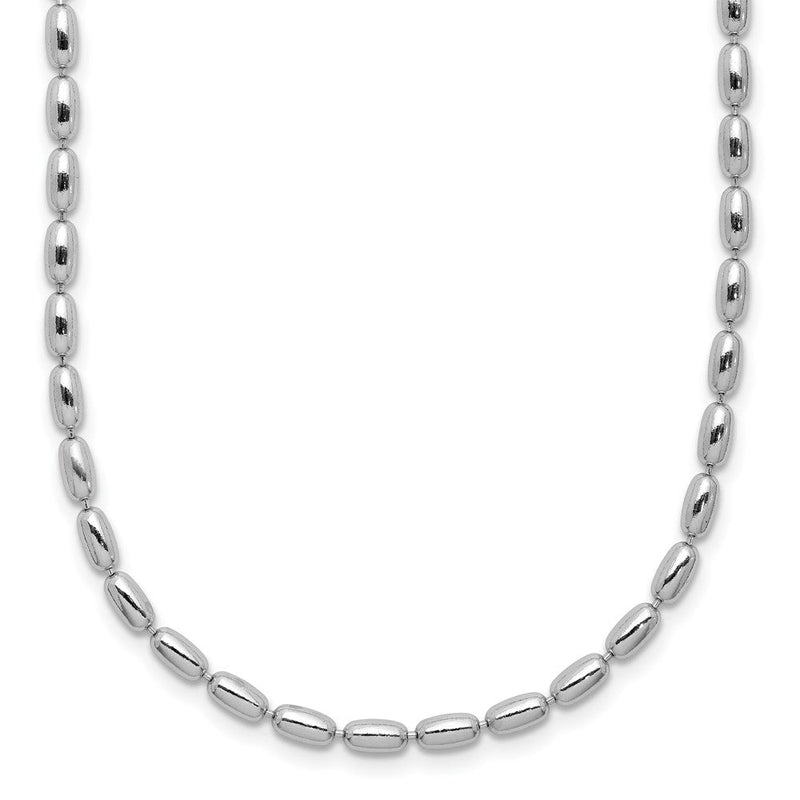 Sterlingsilber Rhodiniert Oval Gekugelt 1.75 Zoll Verlängerung. Halskette