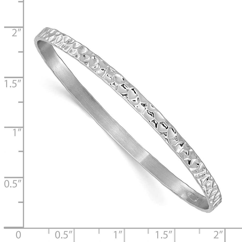 Sterlingsilber Rhodiniert Poliert/hammered Schieber auf Armreif