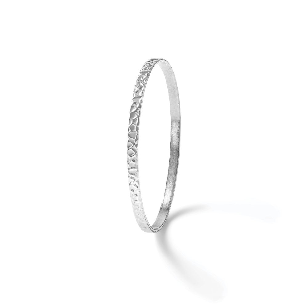 Sterlingsilber Rhodiniert Poliert/hammered Schieber auf Armreif