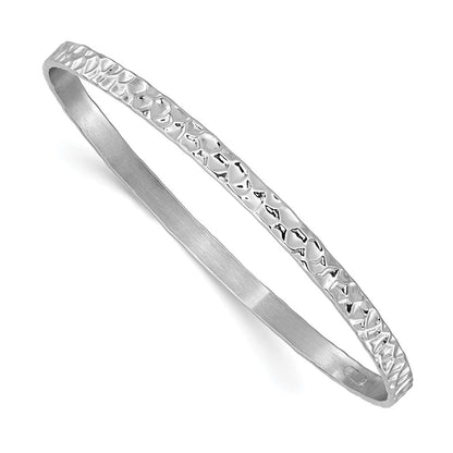 Sterlingsilber Rhodiniert Poliert/hammered Schieber auf Armreif