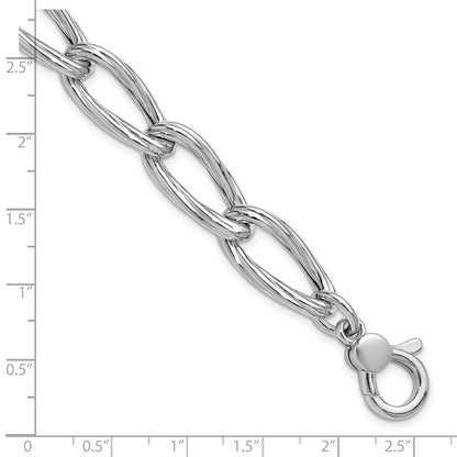 Sterlingsilber Ss Rhodiniert Poliert/grooved Glieder Mit.75 Zoll Verlängerung. Armband