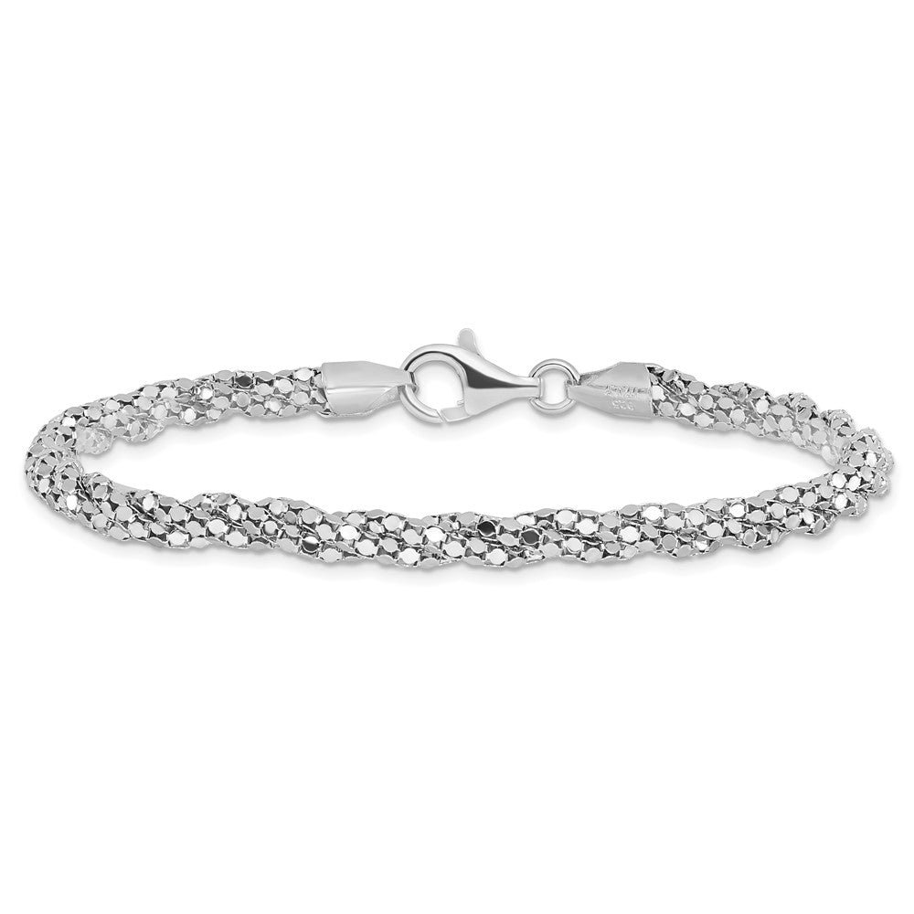 7.5 Zoll Sterlingsilber Poliert Netz Armband