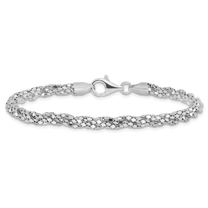 7.5 Zoll Sterlingsilber Poliert Netz Armband