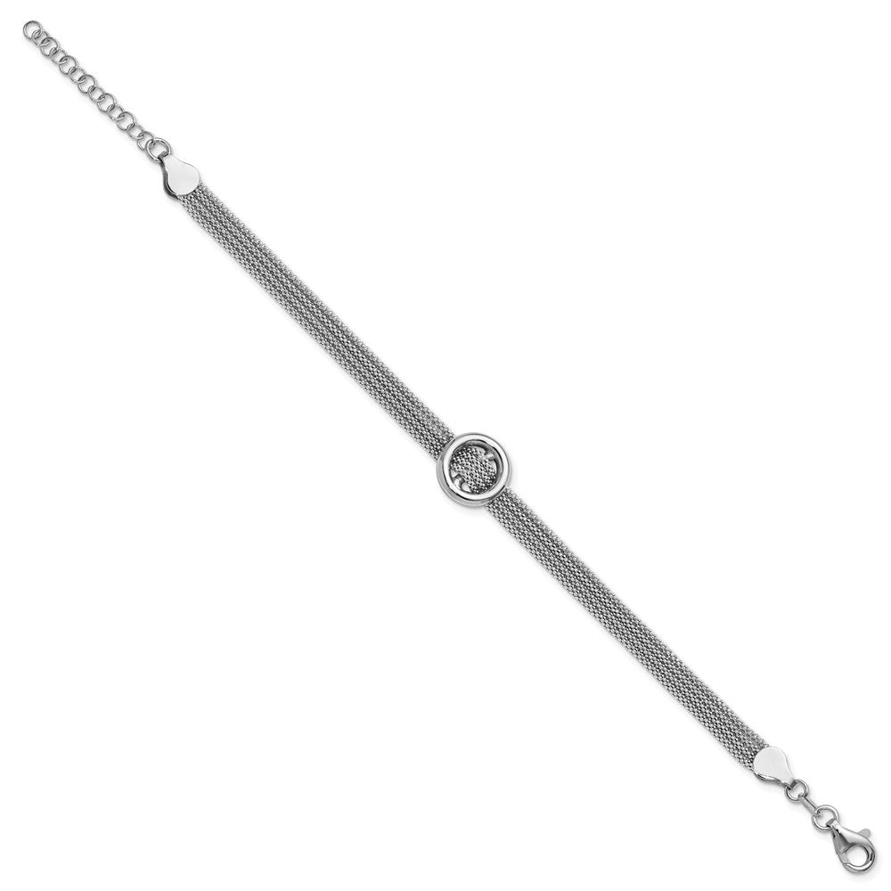 Sterlingsilber Rhodiniert Platin Kreis Multi Strang 1 Zoll Verlängerung. Armband