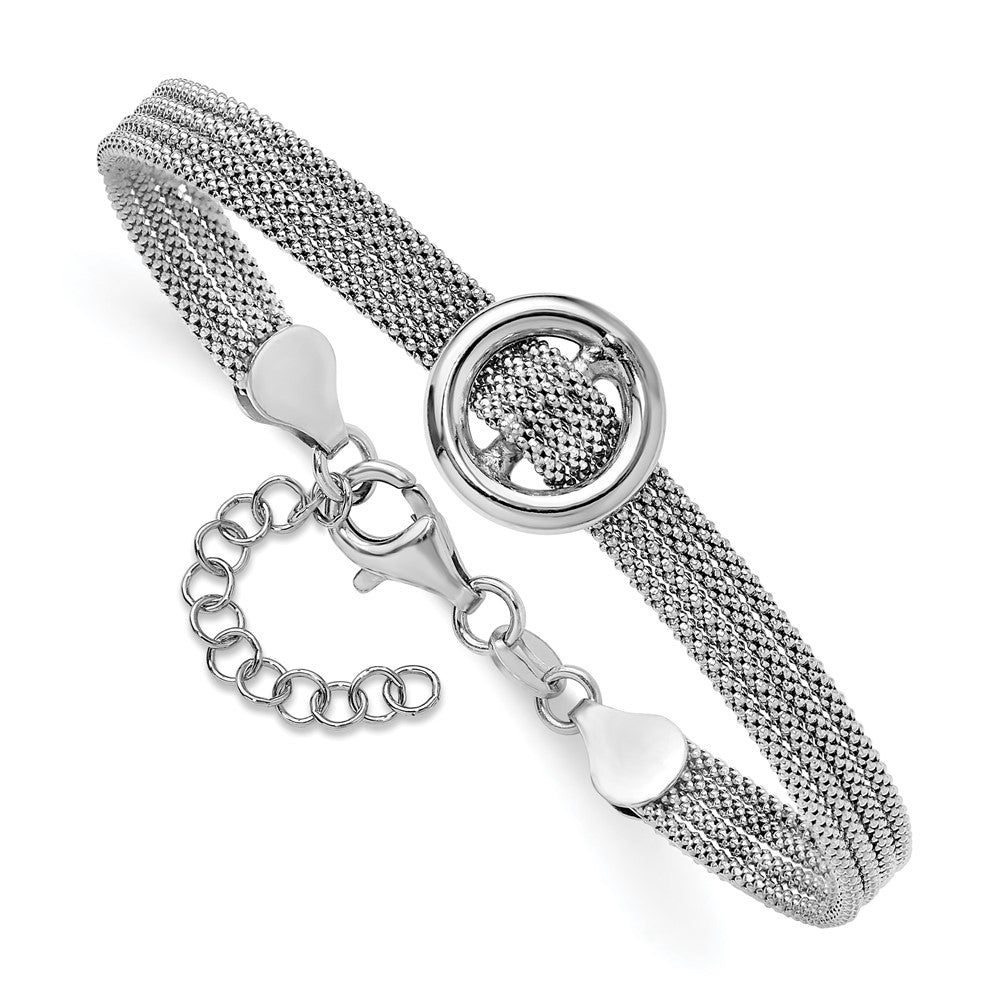 Sterlingsilber Rhodiniert Platin Kreis Multi Strang 1 Zoll Verlängerung. Armband