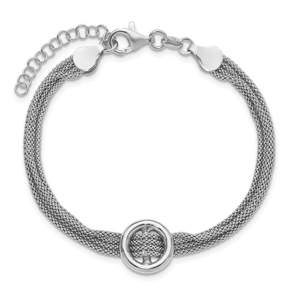 Sterlingsilber Rhodiniert Platin Kreis Multi Strang 1 Zoll Verlängerung. Armband