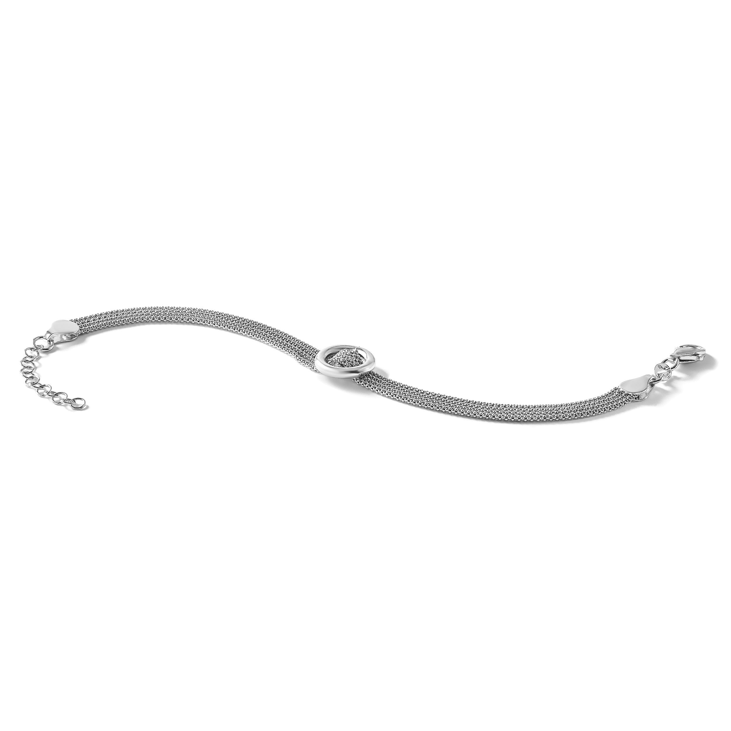 Sterlingsilber Rhodiniert Platin Kreis Multi Strang 1 Zoll Verlängerung. Armband
