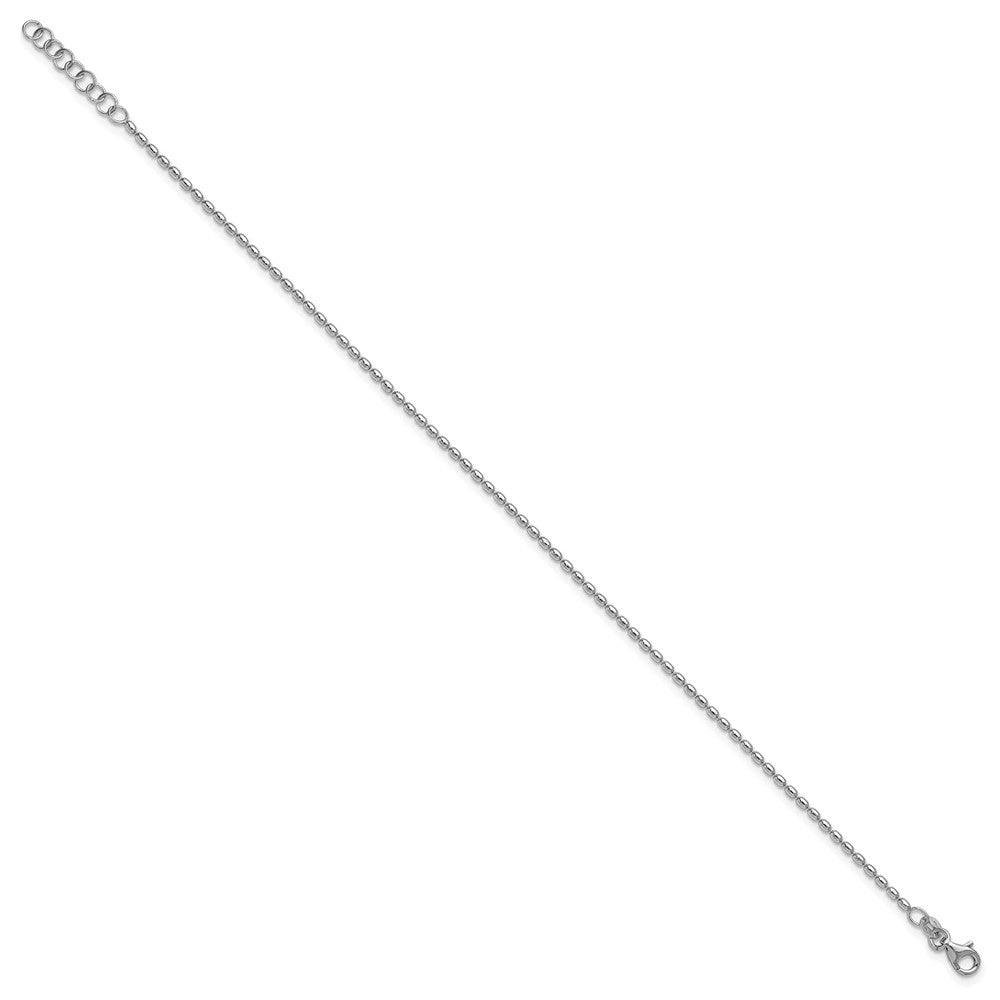 Sterlingsilber Rhodiniert Gekugelt Plus Verlängerung. Kette Fußkettchen