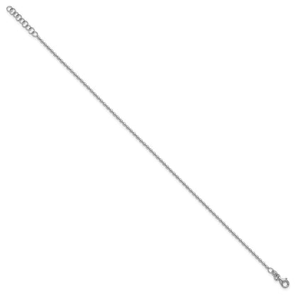Sterlingsilber Rhodiniert Gekugelt Plus Verlängerung. Kette Fußkettchen